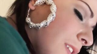 Bubble-booty dark haired Latina Layla Lopez sucks & fucks hard dick