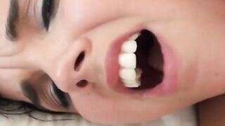 Cute dark haired Dillion Harper shows off her new shorts before sex