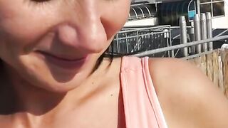 Freaky Czech dark hair is paid to show off her body on rooftop