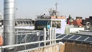Freaky Czech dark hair is paid to show off her body on rooftop