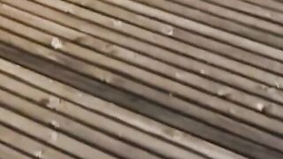 Freaky Czech dark hair is paid to show off her body on rooftop