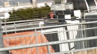 Freaky Czech dark hair is paid to show off her body on rooftop