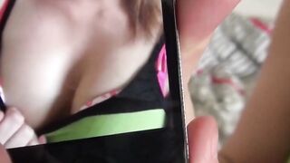 Flirty blond mistress Katie King shows off her body before masturbating