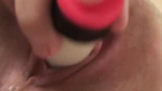 Cute natural GF Katie King masturbates with her vibrators