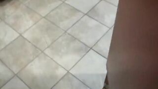 Hottie bikini-clad Latina tries anal sex into a public WC