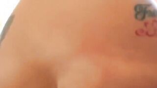 Pierced amateur with a pair of gigantic natural jugs makes a sex video