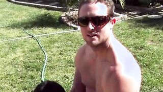 Backyard body shots turn into backyard butt shots