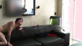 Shy punk Women is very nervous at her casting couch audition