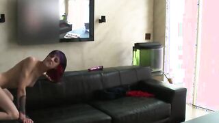 Shy punk Women is very nervous at her casting couch audition