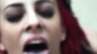 Shy punk Women is very nervous at her casting couch audition