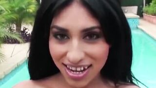 Mofos - Latina barely legal Candy Martinez getting banged outdoors by her pool