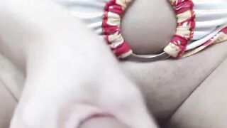 Asian shemale jerk off big dick closeup on webcam
