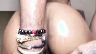 tatted up Bae raven swallows loves that suga skinny monster big black cock