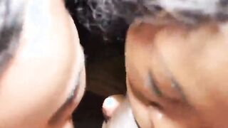 3-way phat ass freaks swallow huge ebony penis
