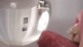 Turned On beauty crams a crystal ball inside her tight wet