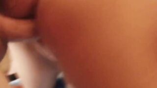 Cute dark hair loves to take it from behind two