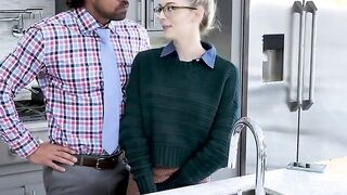 Blonde Goddess Lily Larimar Getting Pounded By Stepfather For Crazy Talking