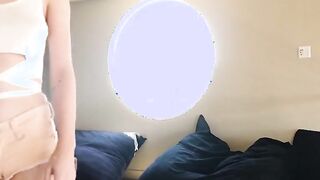 CUM4K Dark Hair Spreads Legs For Swing Plowed