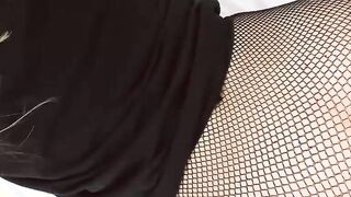 Cute Step Sister Sucks and Fucks in Fishnet Pantyhose