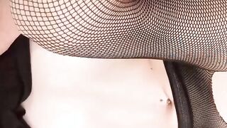 Cute Step Sister Sucks and Fucks in Fishnet Pantyhose