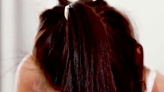 Slender Dark Hair Katy Rose Loves Ride Her Trainers Cock