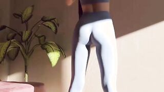 Hot Sex in Yoga Pants Fucked Creamy Pussy Eats Cum