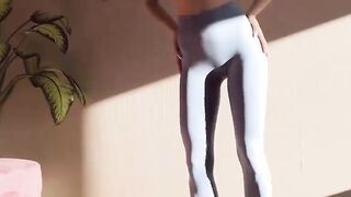 Hot Sex in Yoga Pants Fucked Creamy Pussy Eats Cum