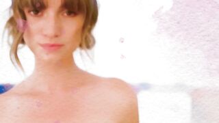Sexy painter reveals her natural boobs