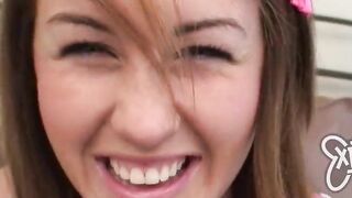 Adorable college cunt with mouth makes her debut porn scene