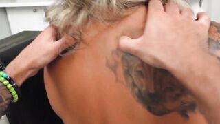 MILF mom asks stepson to finger her cunt