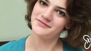 5 foot 8 thin dark haired teenie sucks a fat cock