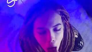Sexy Step Sister with Dreadlocks Gave a Sweet Blowjob