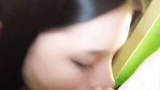 LUSH PLAYING IN PUBLIC BLOWJOB CUMSWALLOW