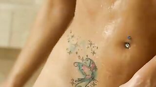 The feel of warm water running over her Hottie skin is always a turn on