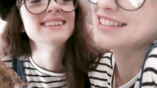 Teen artist and BFFs cant resist a cock