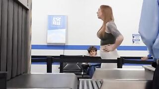 Soaked-Panty Slutting inside the Security Line