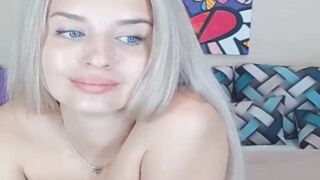 Blonde Chick Rubs Her Pink Tight Cunt
