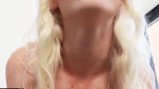 MOFOS - Slim lil blonde Lilly Bell deepthroats black dick