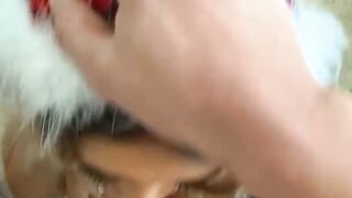 Babe gives Sexy Christmas Blowjob and Ge