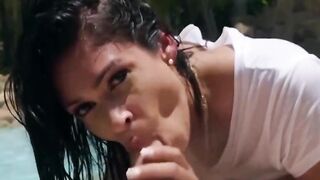 Brazzers - latina Katana Kombat takes huge cock by the pool