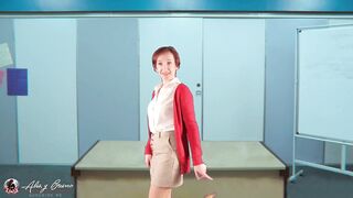 The teacher fucks a college girl with the class watching
