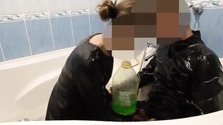 stockings tub bath fun