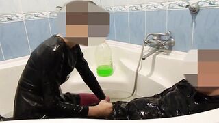stockings tub bath fun