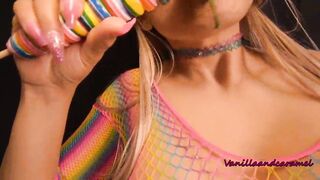 Big Boobs Blonde Sucks And Fucks Herself With A Lollipop