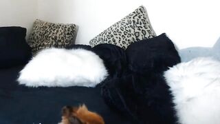 Muscular dark haired Savannah Skye fucking shaved tight cunt