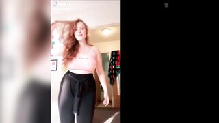 Tiktok (34) - Braless amateur flashes long melons watch through
