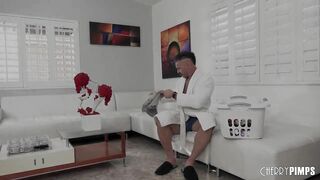 Bombshell Step Daughter Fucks Stepdad to Keep Her Stripper Hidden