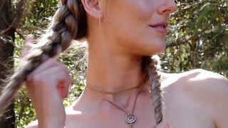 Stunning blonde shows all natural body