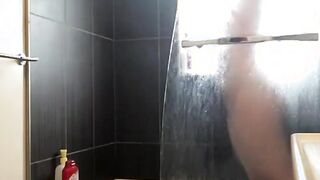 watching my tattooed stepdaughter in shower