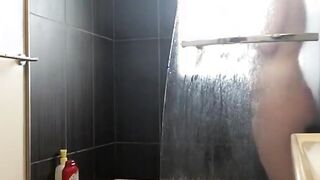 watching my tattooed stepdaughter in shower